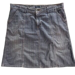 y2k american eagle denim skirt light faded stripes